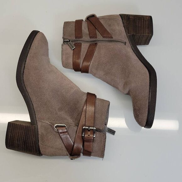 Michael Michael Kors Boots Size 6.5 Grey Brown Suede Leather Boho Artsy Hippie - Picture 11 of 11
